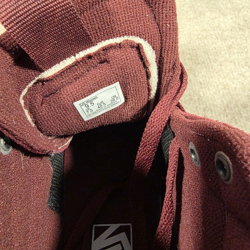 Vans Filmore Hi Vansguard Port Royale Burgundy Suede Sneakers Womens 9.5 - Picture 5 of 8